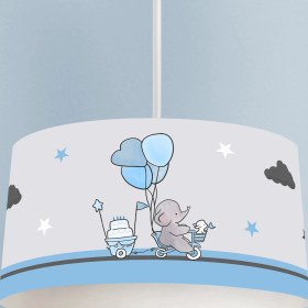 Resim Mekta Home mavi bisiklet ve filli avize 