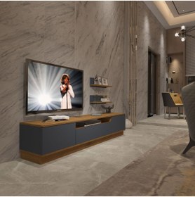 Resim Decoraktiv Trendstyle 4s Mdf Tv Ünitesi Tv Sehpası - Pera - Antrasit 