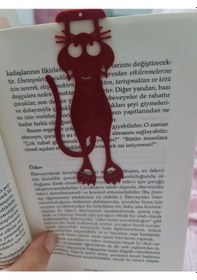 Resim 5li Kitap Ayracı Sevimli Kedi Kitap Ayraç Kırmızı Renk 
