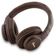 Resim GUESS TONE ON TONE KULAK ÜSTÜ BLUETOOTH KULAKLIK PU 4G DESENLİ METAL YAZI LOGOLU KAHVERENGİ 