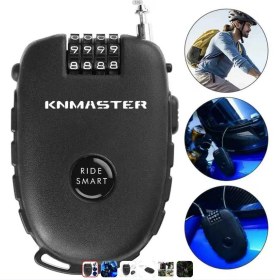 Resim Knmaster Motosiklet Kaskı Kilidi + Knmaster Karbon Çanta Hediyeli Esnek Kablo Ve Üst Düzey Koruma 