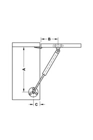 Resim POLE Dolap Amortisörü Gazlı Piston Kapak Hidroliği 100 N (GRİ RENKLİ) 