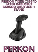 Resim Perkon TIGER CS95 1D LAZER KABLOSUZ BARKOD OKUYUCU + STAND 