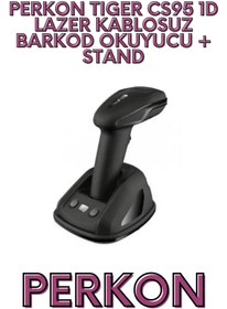 Resim Perkon TIGER CS95 1D LAZER KABLOSUZ BARKOD OKUYUCU + STAND 