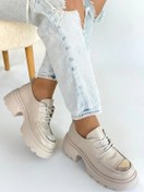 Resim NUVIRAA Kiya Bej Rugan Dolgu Topuk Oxford Ayakkabı 