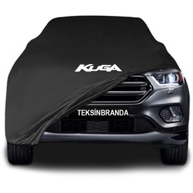 Resim ULTRASHOP Ford Kuga 2 (2012 - 2019) Siyah Kumaş Araba Brandası Logolu Penye Branda Oto Branda 