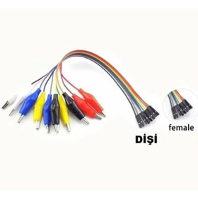 Resim Sanec-30Cm 10 Pin Krokodil - Jumper Kablo (Dişi) 