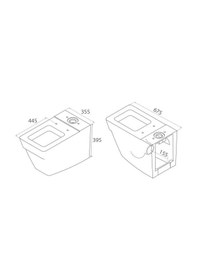 Resim Turkuaz Mona Duvara Sıfır Klozet Takımı 