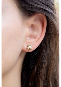 Resim Uşaklıhafız 14 Ayar Altın Yıldız Kadın Küpe 