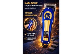 Resim Jasper JPR-4800 Mavi Profesyonel Tıraş Makinesi 6 Farklı Kesim Özelliği Saç-Sakal Kesim 
