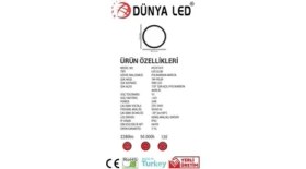 Resim Dünya LED HS.2410/1-S 24W Siyah Kasa LED Glob Armatür 6500K Beyaz Işık 