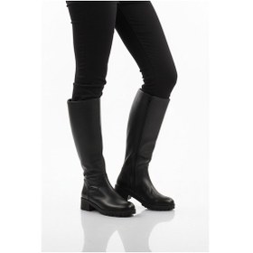 Resim Aspor Siyah Hakiki Deri İçi Polarlı Kadın Topuklu Çizme Çok Renkli 