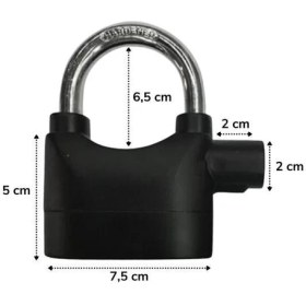 Resim Omb Store Desibel Siyah Alarmlı Çok Fonksiyonlu Ekstra Güvenlikli Kare Asma Dolap Kilidi 