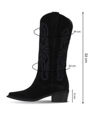 Resim Bueno Shoes Siyah Süet Kadın Topuklu Çizme 39wc1533 
