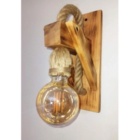 Resim PremiumPort Şık Ahşap Duvar Lambası, Cafe, Restoran ve Otel Için Modern Tasarım 