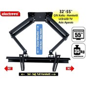 Resim Electroon 42'' Lcd Led Tv Askı Aparatı Hareketli Çift Kollu 