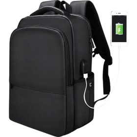 Resim Kaneed SJ01 USB'li Bilgisayar Sırt Çantası - Siyah (Yurt Dışından) 