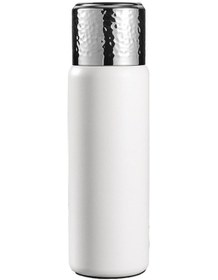 Resim 430Ml Dövülmüş Doku Kapaklı 316 Paslanmaz Çelik Yalıtımlı Su Şişesi Çay Süzgeçli Bpa Içermez Fda Sertifikası Yok - Beyaz 