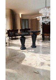 Resim Doğal Masif Ahşap 2 Li Yan Sehpa Seti Siyah Zigon Ve Fiskos Modeli Siyah 