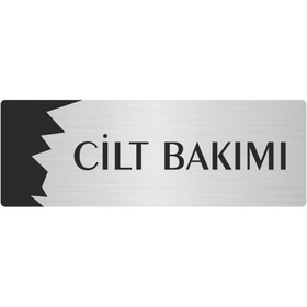 Resim Özarslan Dizayn Metal Departman Kapı İsimliği, Yönlendirme levhası Cilt Bakımı 10X20 Cm Gümüş Renk 