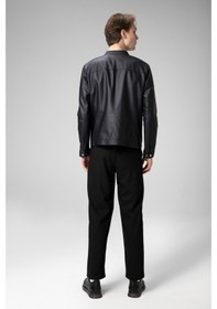 Resim Dericlub Ronaldo Tafta Gerçek Deri Erkek Ceket Lacivert (550881659) Lacivert 