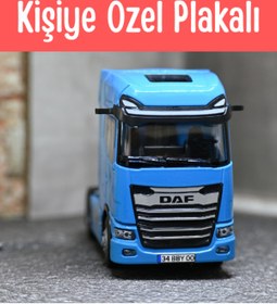 Resim bebeym Daf Taşıyıcı Metal Tır - 1:36 Ölçek Işıklı ve Sesli Daf Metal Oyuncak Tır - MAvi 