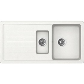 Resim Ukınox Valente D-150l Beyaz Granit Evye S80g5 Beyaz 