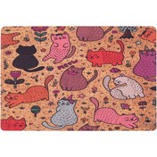 Resim Giz Home Peppina Kapı Önü Paspası - Renkli Kediler - 40x60 cm 