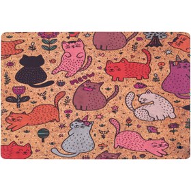 Resim Giz Home Peppina Kapı Önü Paspası - Renkli Kediler - 40x60 cm 