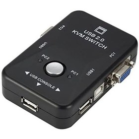Resim 2 Port USB KVM Switch 2 PC Kasa Tek Kontrol Çoklu VGA 