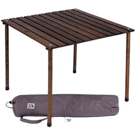 Resim Bag The Joy 70x70x55 CM Ahşap Katlanır Rulo Antrasit Kamp ve Piknik Masası 