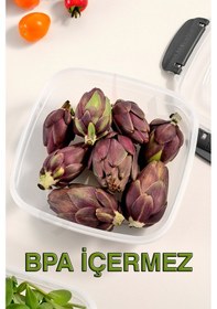 Resim Lock&fresh Master Kare Saklama Kabı 350, 600, 1025 Ml Üçlü Set Antrasit 