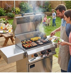 Resim Tüplü Lpg Profesyonel Bahçe Teras Tipi Döküm Barbekü - R134 