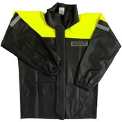 Resim Forte Gt 1134 PVC KURYE PAKETÇİ YAĞMURLUĞU TAKIM CEPLİ SİYAH-NEON SARI 