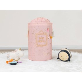 Resim Baby Kullanımı Kolay Desenli Taşınabilir Torbalı Yuvarlak Sepet(pembe) Çamaşır Sepeti 04270 