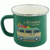 Resim Retro Emaye Kupa Bardak Adventure 330 cc (Yeşil ) Yeşil 
