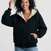 Resim Kadınlar İçin Sağlam Kışlık Kapüşonlu Fermuarlı Ceket - Ön Fermuarlı Termal Hoodie Mont, Makinede Yıkanabilir Dış Giyim, Soğuk Hava, Ofis, Seyahat ve Günlük Kullanım için Şık Kadın Dış Giysisi, Rahat Tasarım, Yumuşak İçlik, İş Kadınları 