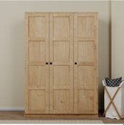 Resim Lucas 3 Kapaklı, 6 Raf Bölmeli, Askılıklı Geniş Elbise Dolabı, Gardırop, Safir Meşe 190 135 Safir Meşe 