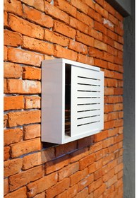 Resim Modem Saklama Kutusu Sürgülü Yana Açılır 35 X 35 Çizgili Beyaz 