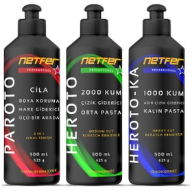 Resim Netfer 3'lü Orta Kalın Pasta Cila Set - 3x500 mL 