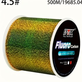 Resim 500m Florokarbon Kaplamalı Karbon Lifli Monofilament Olta İpi - Yosun Yeşili Gradyan Tasarım, Karp ve Tatlısu Balıkçılığı için Ultra-Güçlü & Hassas, Karp Balıkçılık Ekipmanı | Kamuflaj Olta İpi | Pürüzsüz Dokulu İp 
