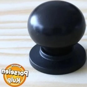 Resim Mat Siyah Porselen Kulp - Mutfak ve Mobilya Çekmeceleri Için Şık Tasarım 