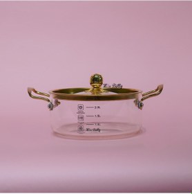 Resim Rose Deluxe Cam Tencere 2,5 Lt Şeffaf 