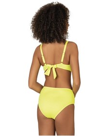 Resim Endeep Kadın Büyük Beden Destekli Büzgü Detaylı Sarı Bikini Takımı-sarı 