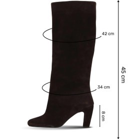 Resim Bueno Shoes Kahverengi Süet Kadın Topuklu Çizme 39wc2958 