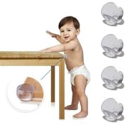 Resim Genel Markalar BUFFER® Bebek Çocuk Yumuşak ve Esnek Dairesel Şeffaf Yapışkanlı Güvenlik Köşe Koruyucu (4 