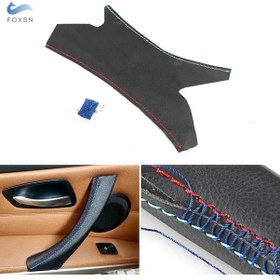 Resim Rıght-1pc Sol / Sağ Araba İç Kapı Kolu Çekme Deri Kapak Trim Siyah İle 