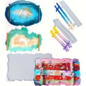 Resim 12 Stilleri Silikon Tepsi Kalıpları, Reçine Dökümü İçin Kulp Kalıpları, Servis Tahtası İçin Epoksi Reçine Kulp Kalıpları, Akik Tepsi, Mücevher Tepsisi, Dolap Dolabı, Ev Dekoru 