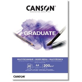 Resim Canson Graduate Mixed Media Çok Amaçlı Çizim Defteri 200 G A4 