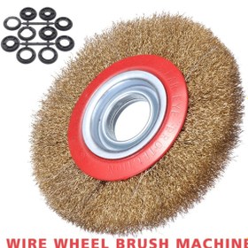 Resim Depolife Taşlama Motoru Çelik Fırçası 150mm Spiral Sarı Tel Fırça Kir Pas Yağ Sökme Parlatma Fırçası 